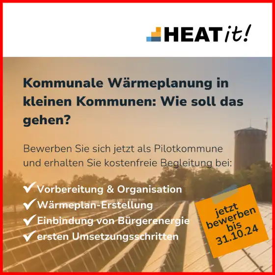 Kommunale Wärmeplanung – Pilotkommunen gesucht!